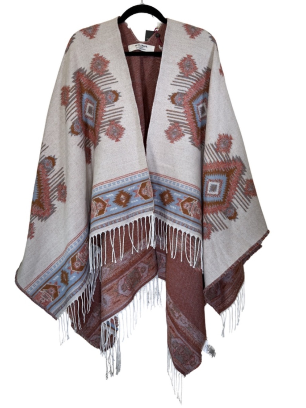 Boot Barn Aztec print ruana / poncho cardigan